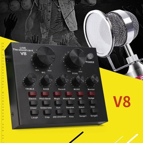 V8 Audio USB External Sound Card Live Show Soundcard