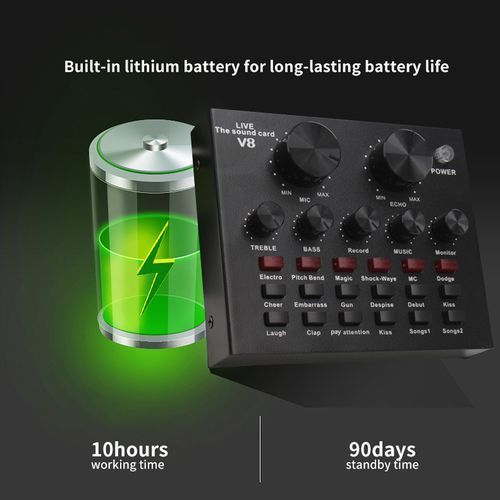 V8 Audio USB External Sound Card Live Show Soundcard
