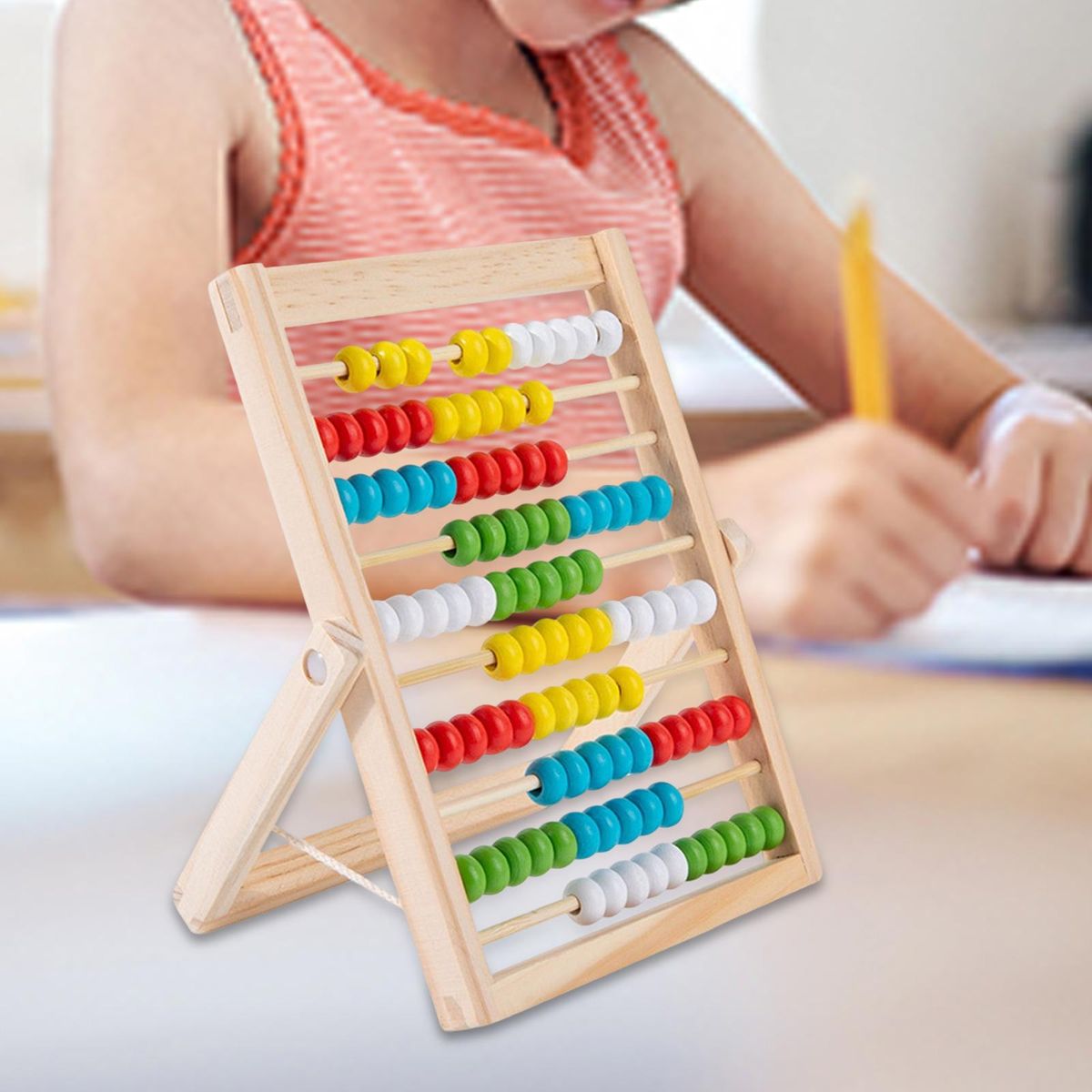 Wooden Abacus Classic Counting Tool,Addition And