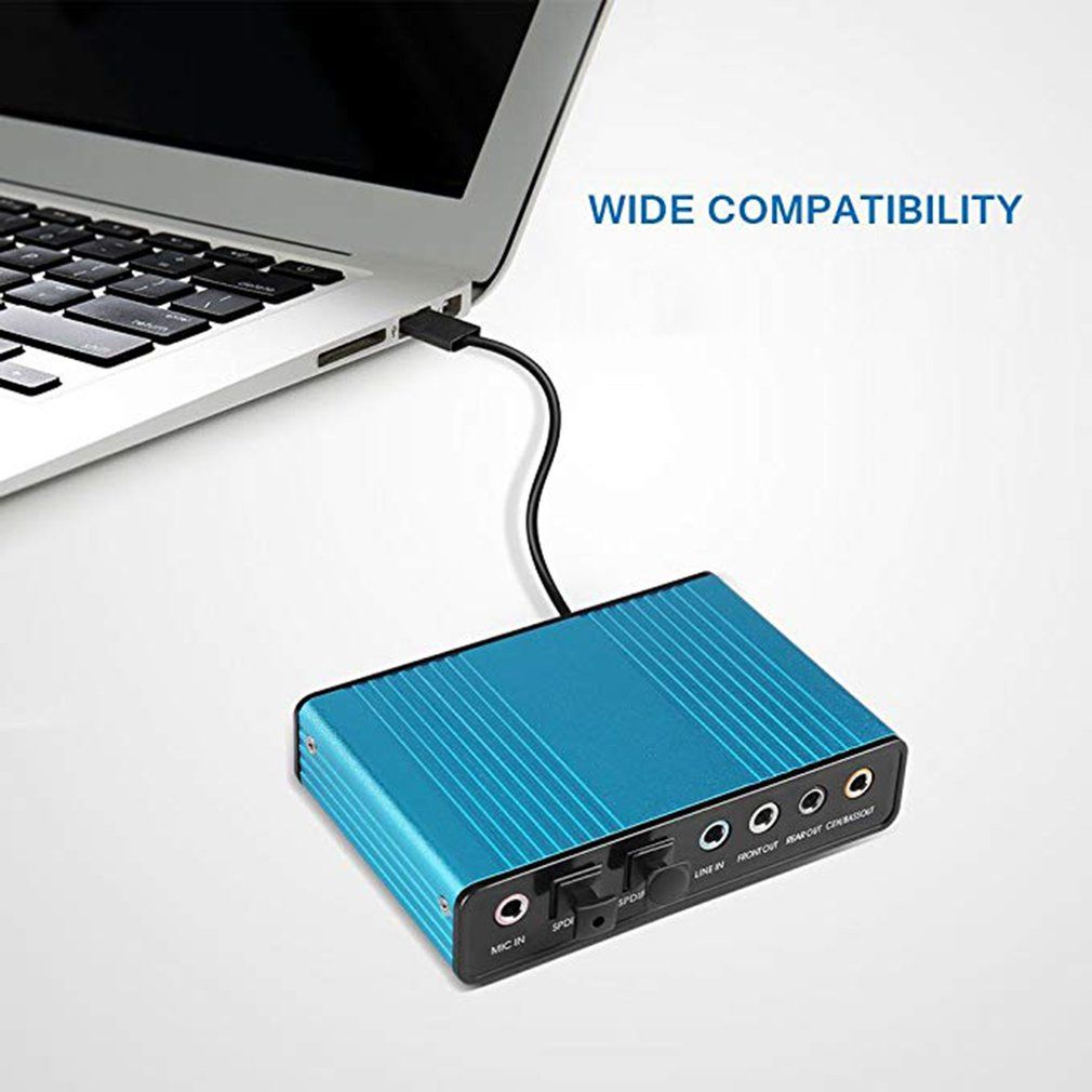 6 Channel External Sound Card 5.1/7.1 Optical S/PDIF Audio Sound Card Adapter