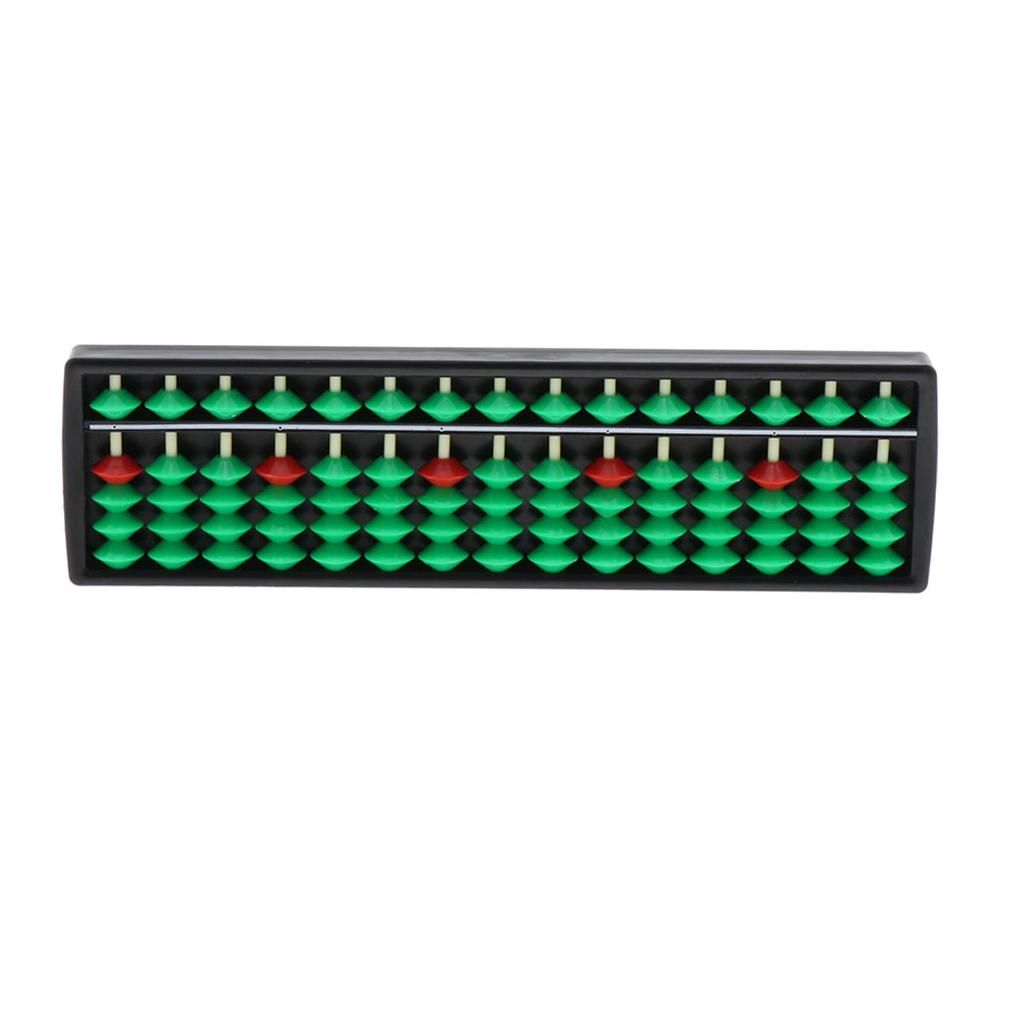 15 Rods Plastic Abacus Beads Chinese Abacus Math Educational Toy Green