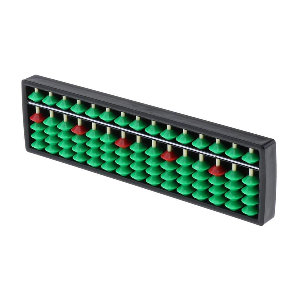 15 Rods Plastic Abacus Beads Chinese Abacus Math Educational Toy Green