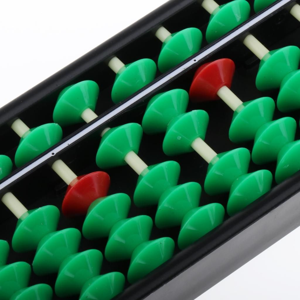 15 Rods Plastic Abacus Beads Chinese Abacus Math Educational Toy Green