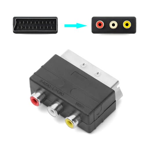 21pin Scart Male To 3rca Jacks Input