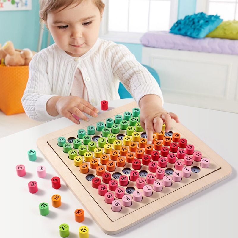 Children Magnetic Hundred Wooden Board With 18 Question Card