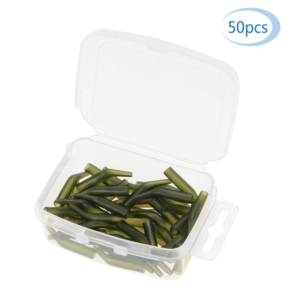 50Pcs/Lot Carp Fishing Hook Sleeve Hair Rig Line Aligner