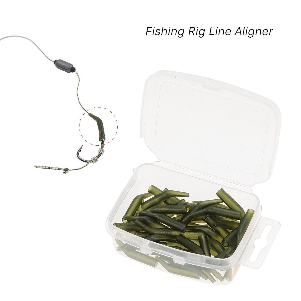 50Pcs/Lot Carp Fishing Hook Sleeve Hair Rig Line Aligner