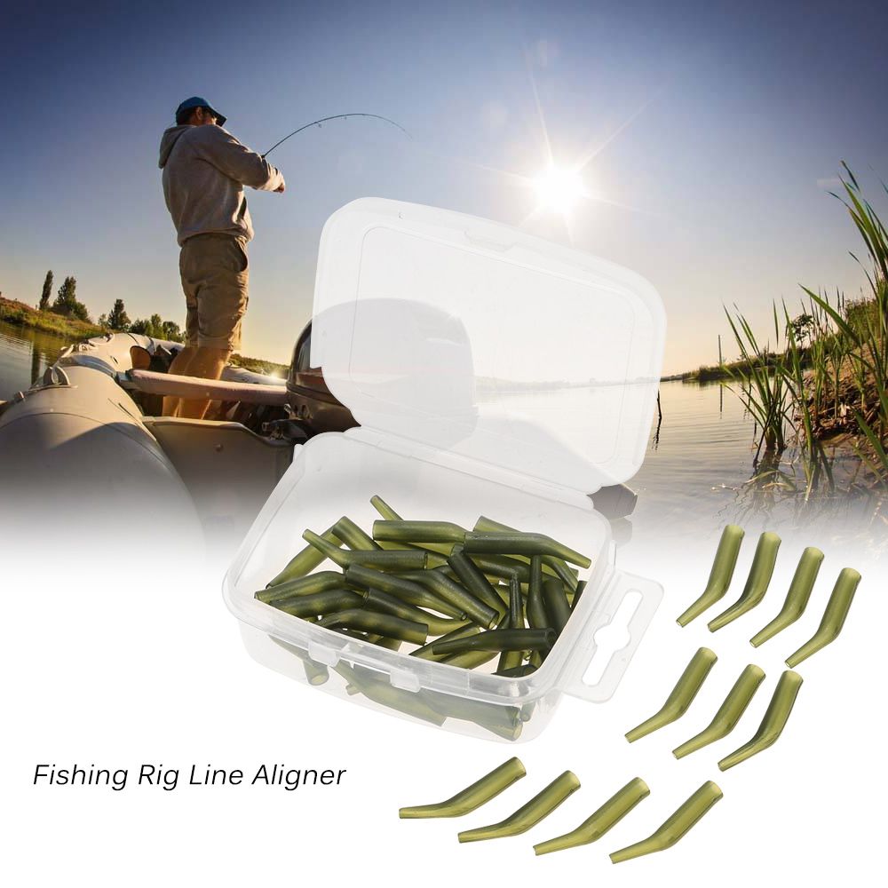 50Pcs/Lot Carp Fishing Hook Sleeve Hair Rig Line Aligner