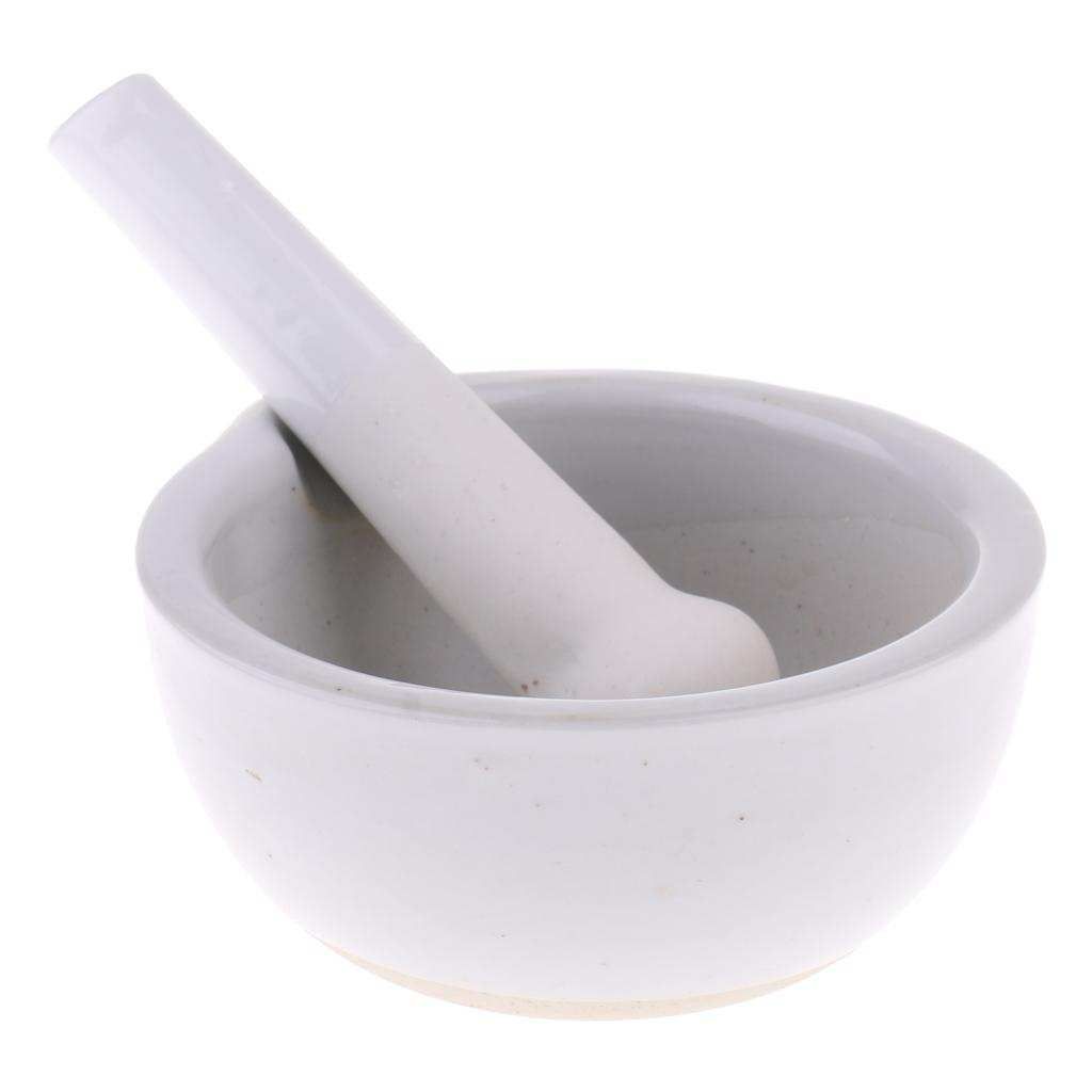 Porcelain Mortar & Pestle Mixing Grinding Bowl Set Lab Supplies 90mm