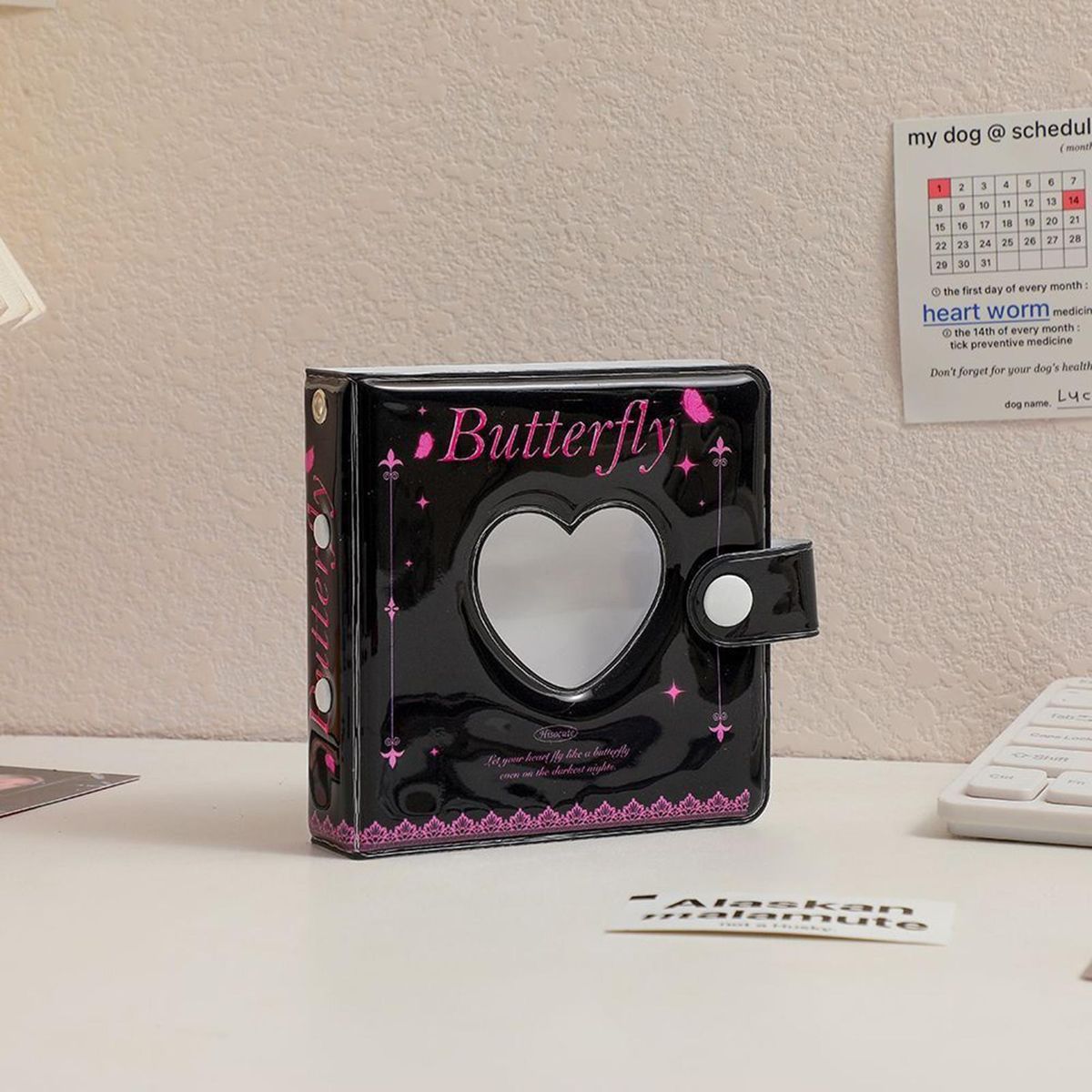 Mini Photo Album Kpop Photocard Holder Book Black