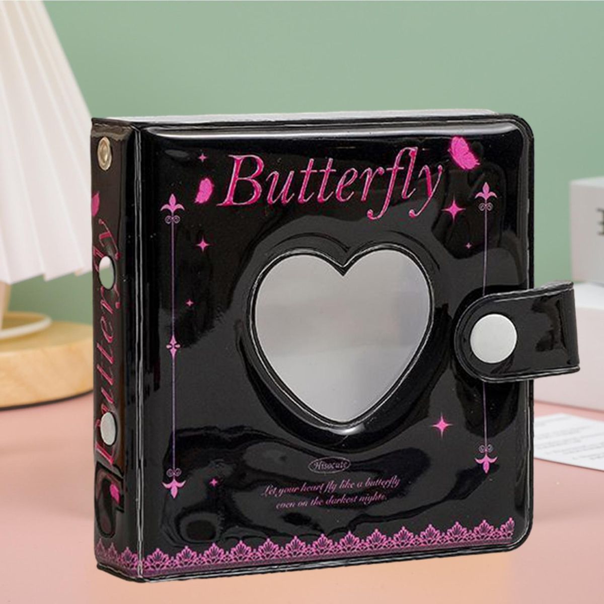 Mini Photo Album Kpop Photocard Holder Book Black
