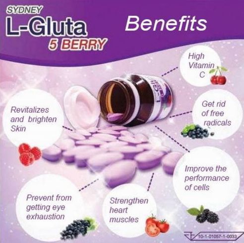 2 Pack L-Gluta Berry Skin Whitening And Anti-Aging Pills.