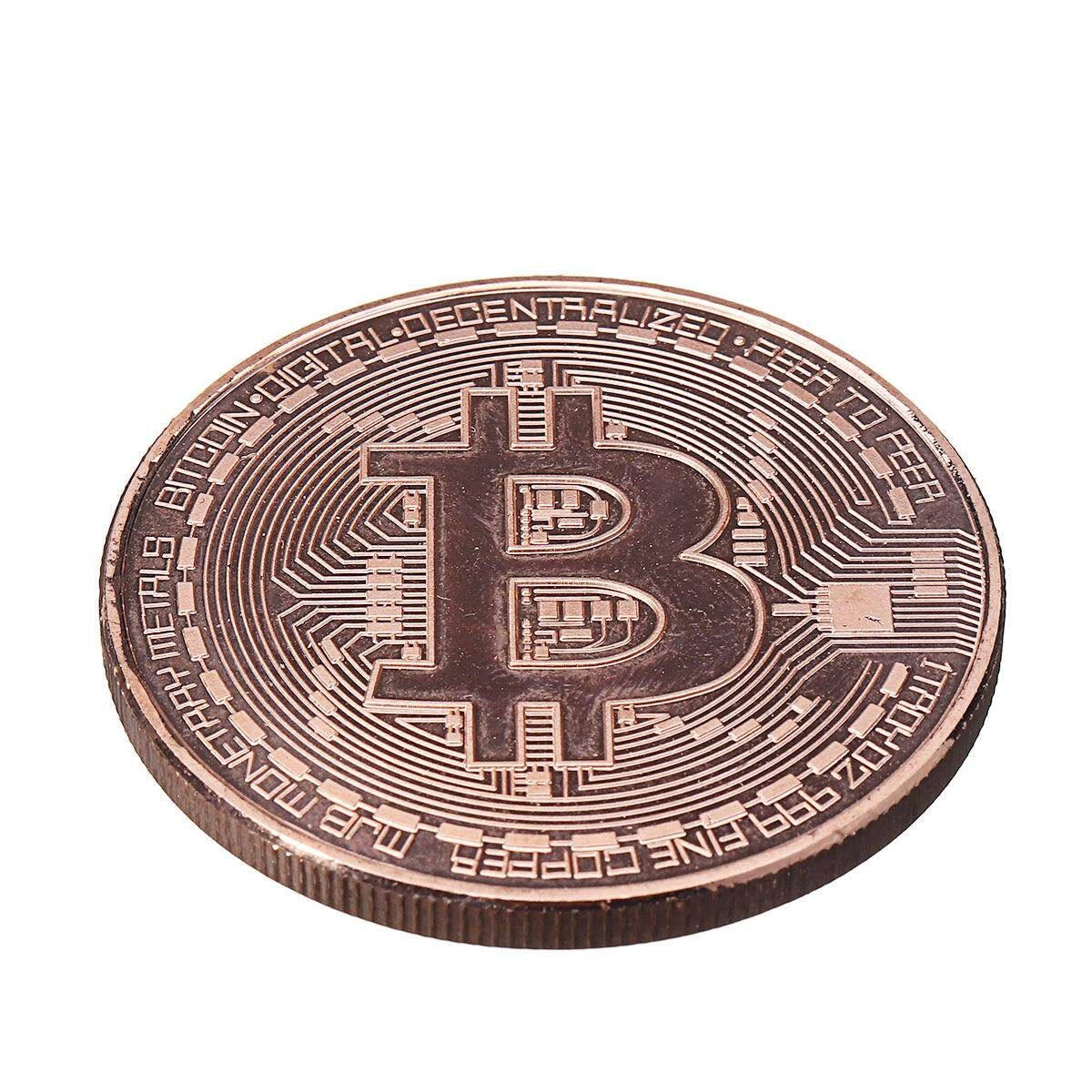 BITCOIN!! Rose Gold Plated Physical Bitcoin Coin In Protective Acrylic Case