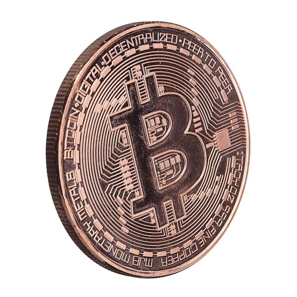 BITCOIN!! Rose Gold Plated Physical Bitcoin Coin In Protective Acrylic Case