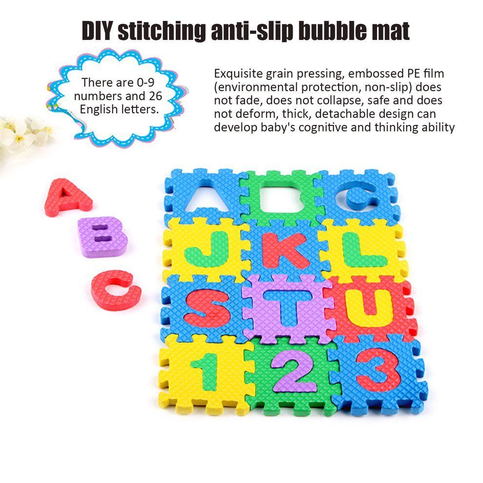 Durable Soft Eva Foam Kids Play Mat Letter Number Puzzle Toy Gift  A-colorful