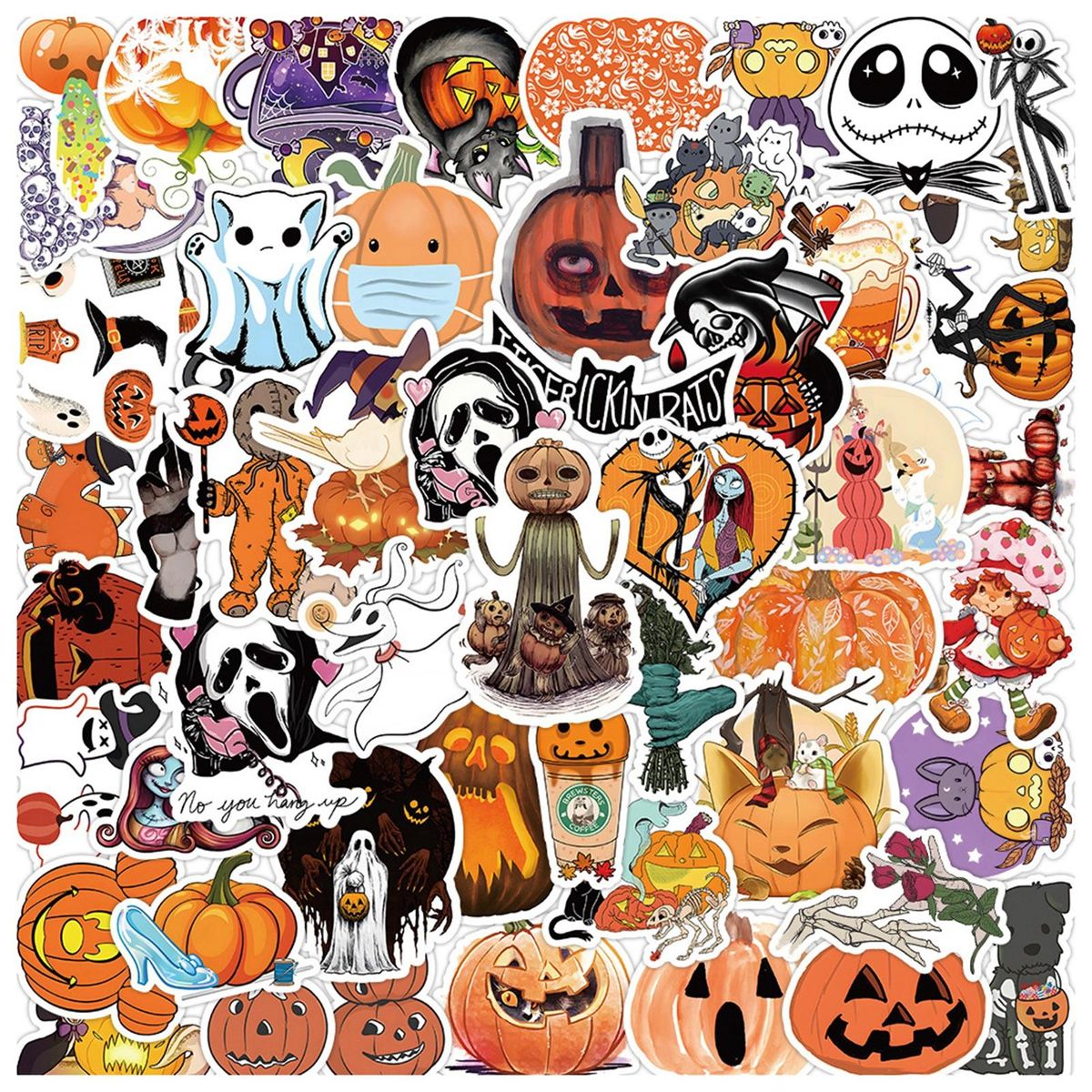 Halloween Decals Spooky Halloween Sticker Pack 50pcs Funny for Water