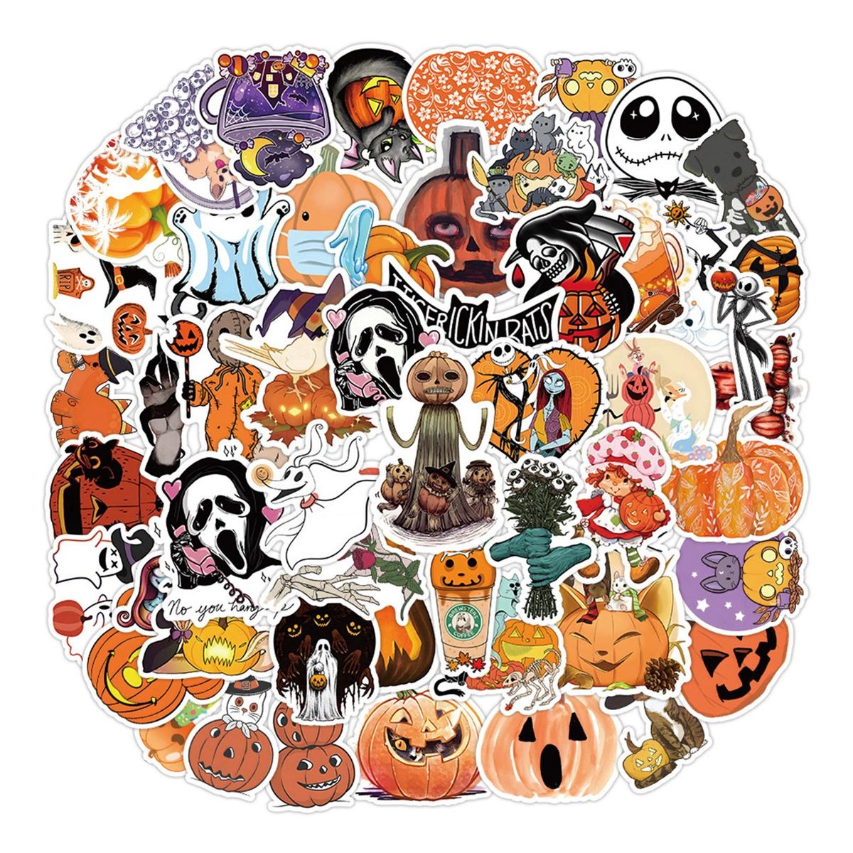 Halloween Decals Spooky Halloween Sticker Pack 50pcs Funny for Water