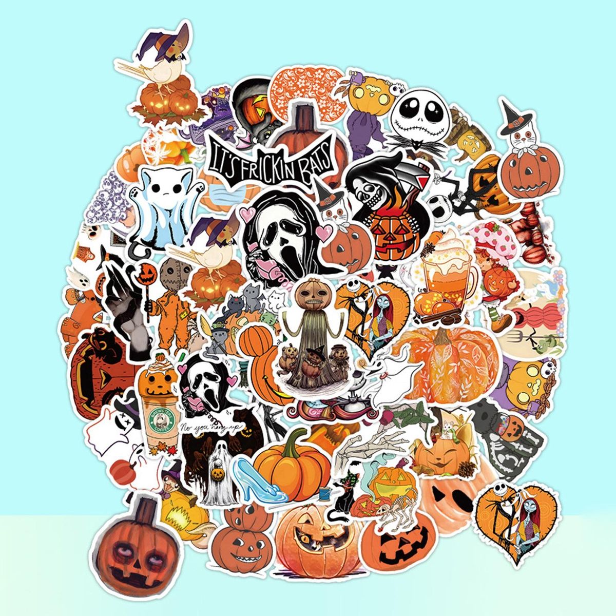 Halloween Decals Spooky Halloween Sticker Pack 50pcs Funny for Water