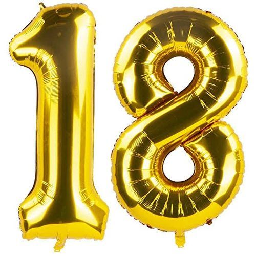 Number 18 Birthday Foil Balloon Giant Size