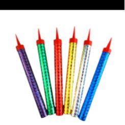 6pcs Multi Color Birthday Party Cake Candles 25cm