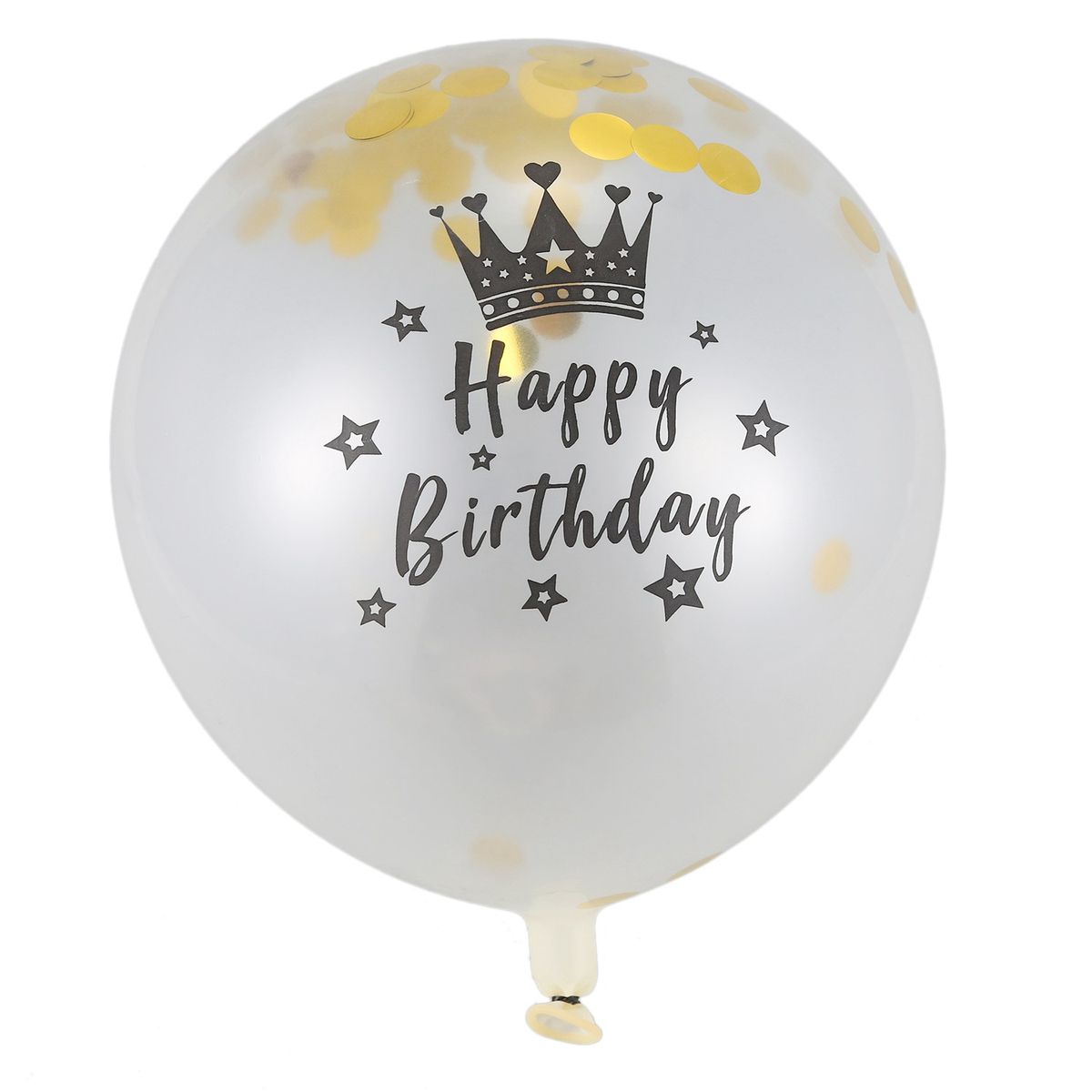 5Pc 12 Inch Confetti Balloons Latex Happy Birthday