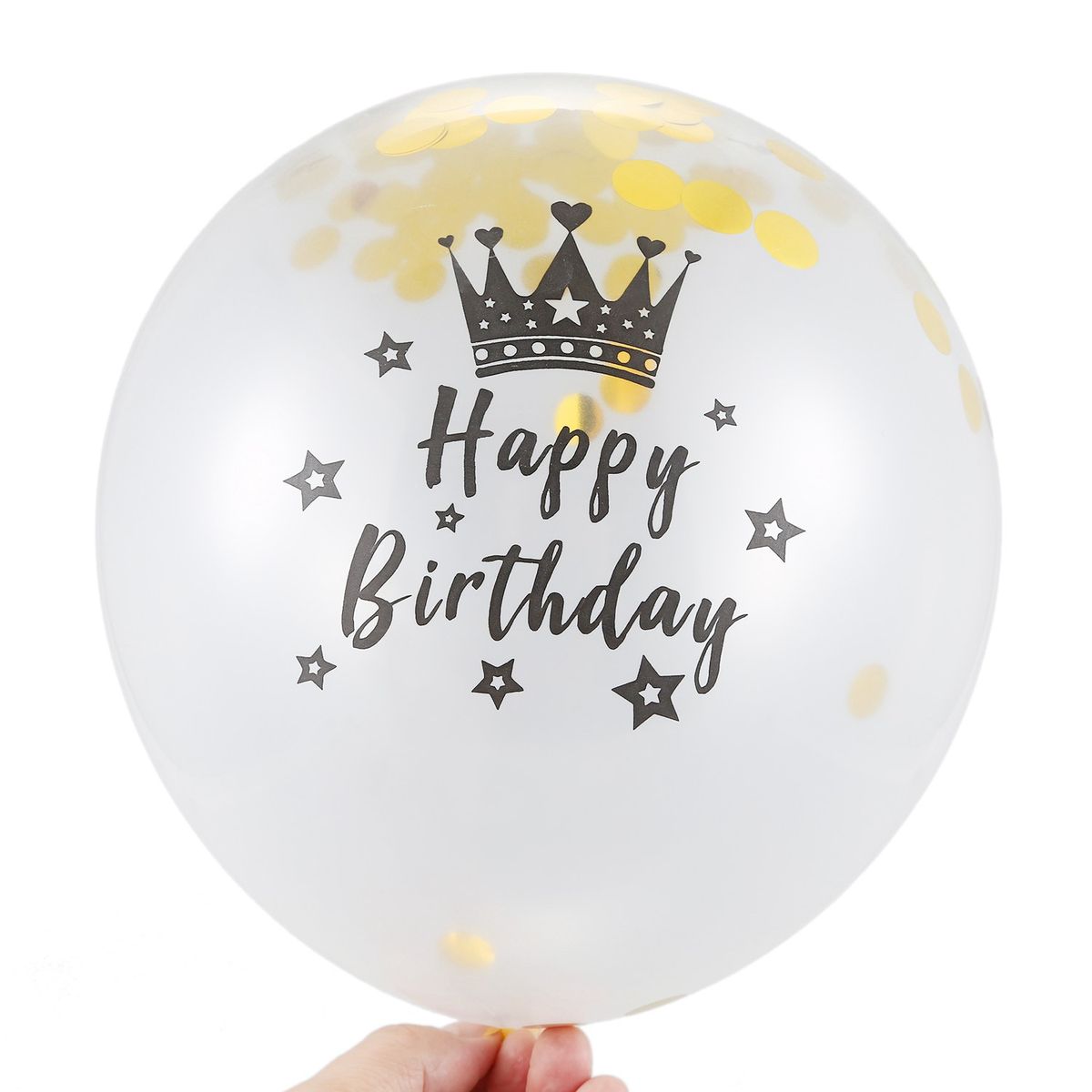 5Pc 12 Inch Confetti Balloons Latex Happy Birthday