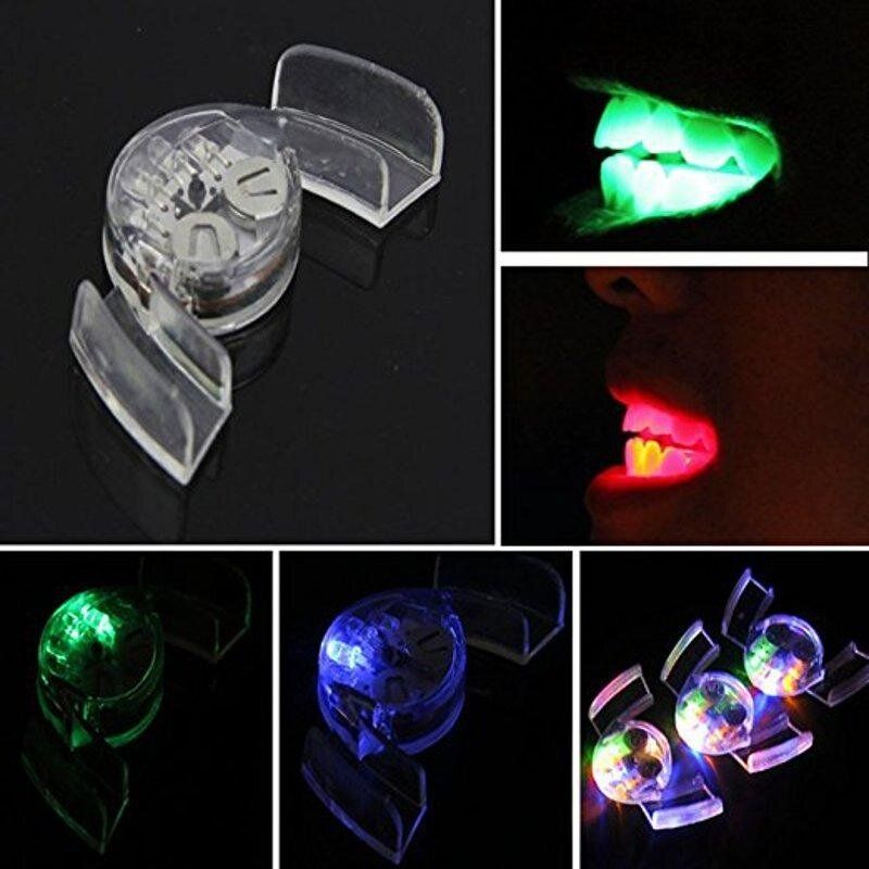 New Halloween Luminous Toothbrush Light Tooth Stickers Luminous Braces Flash LED Denture Sets Halloween Props Ordinary Teeth Common Teeth