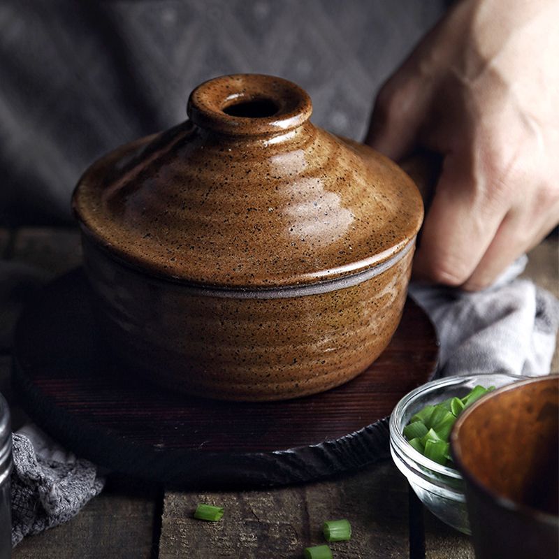 Crude Pottery Casserole Stew Pot Claypot Rice Microwave