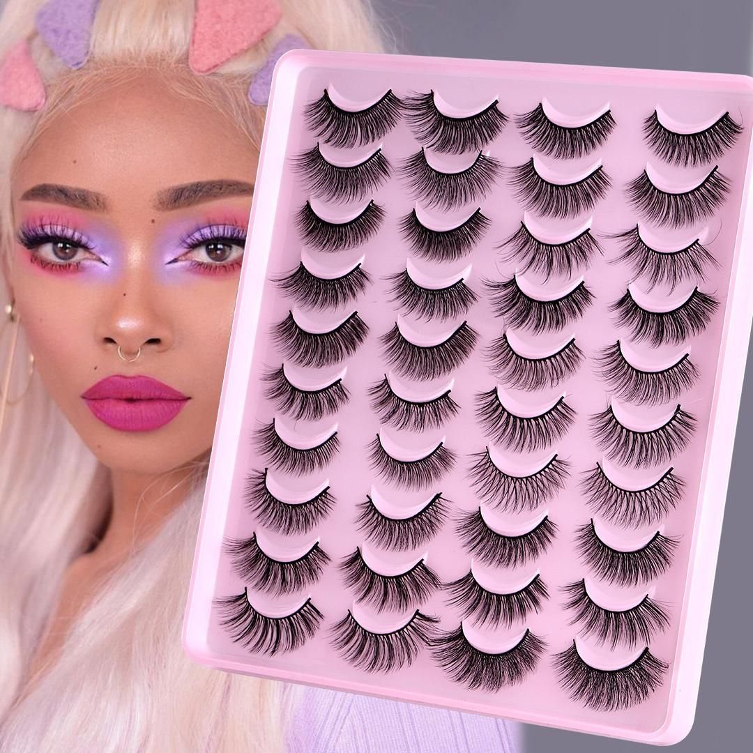 20 Pairs / Sets Of Natural False Eyelashes Handmade