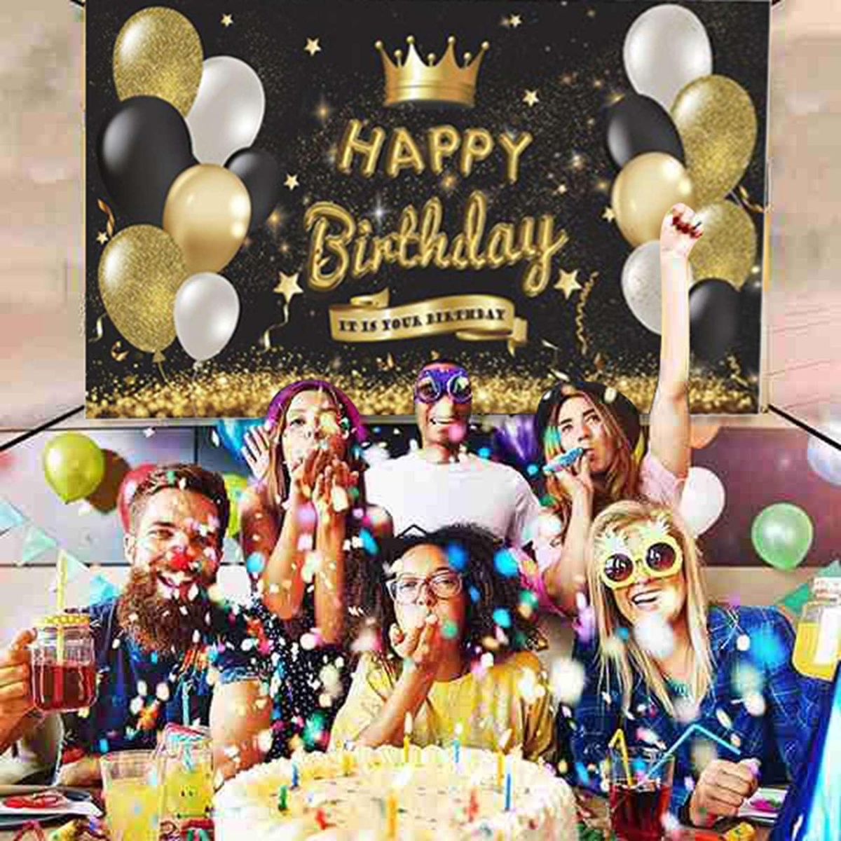 Happy Birthday Backdrop Banner Cheers Years Background