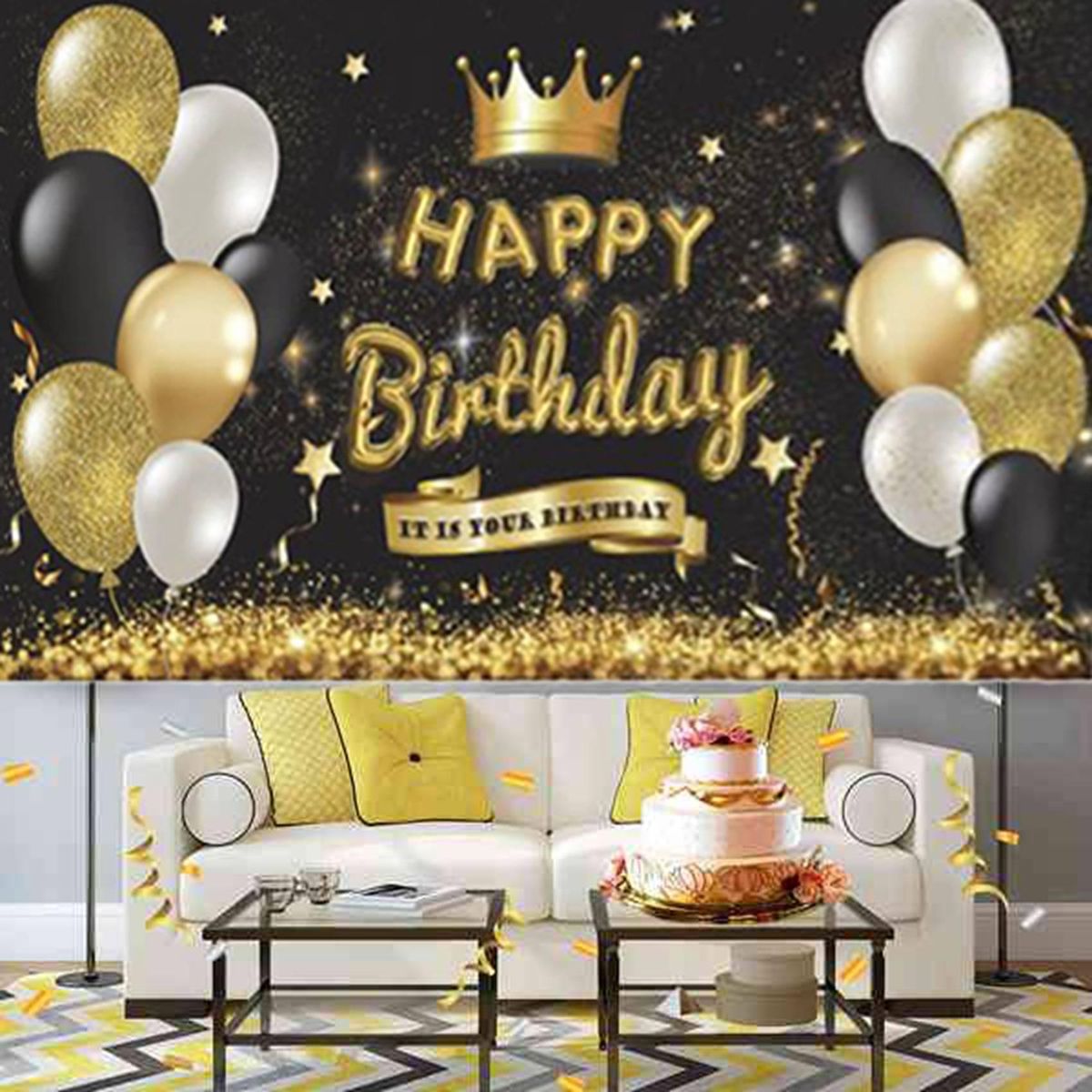 Happy Birthday Backdrop Banner Cheers Years Background