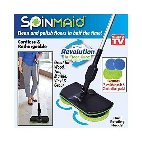 Super Spin Maid Cordless Electric Spinning Mop,Rechargeable Powered Floor Cleaner Scrubber Polisher Mop, Handheld Vacuum Floor And Carpet Tile Sweeper BySuper MAid