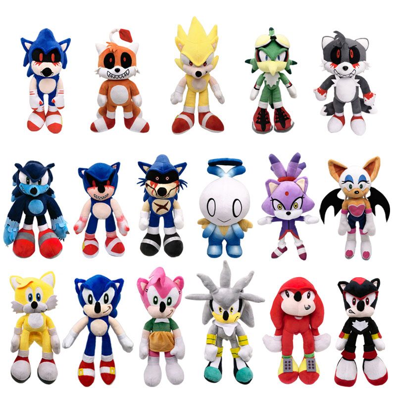 Sonic Action Doll Plush Toy Model Plush Doll Tarsnak Toy Sofa Bedroom Decoration Children's Birthday Gift(#Z)