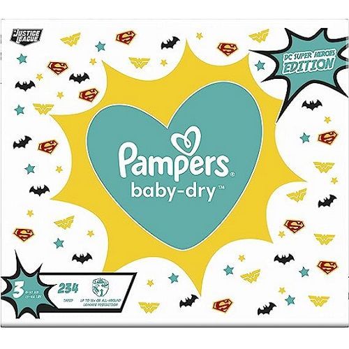 Baby-Dry DC Super Heroes Size 3, 234 Count, 6-10 Kg.