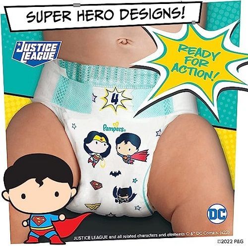 Baby-Dry DC Super Heroes Size 3, 234 Count, 6-10 Kg.