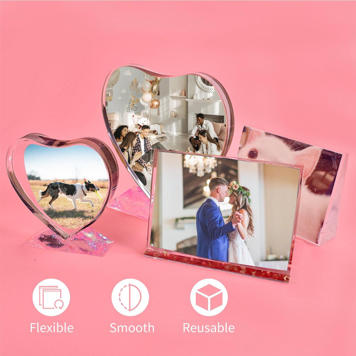 DIY Photo Frame Resin Mold Silicone Casting Molds DIY Crystal Epoxy Picture Frames Mold Crafts Making Accessories DIY Making Art Kits for Adults Beginner