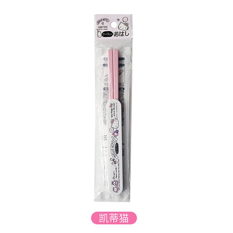 Kawaii Sanrios Anime Kt Cat Chopsticks Cartoon Portable