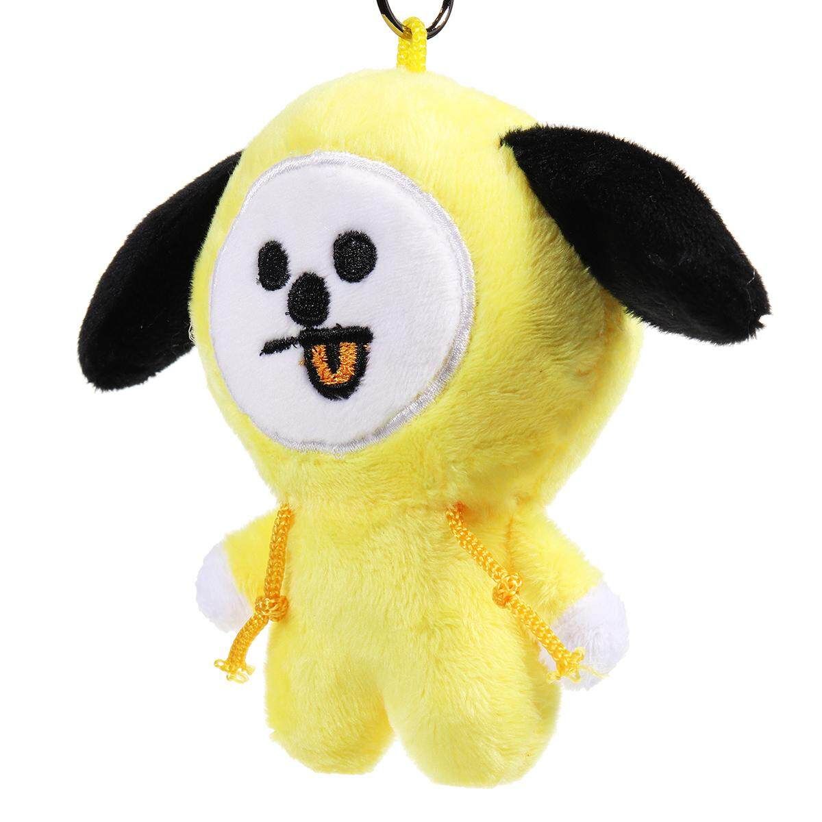 Plush Keychain Key Ring Doll Toy For KPOP BTS BT21 CHIMMY COOKY MANG KOYA SHOOKY Yellow Dog