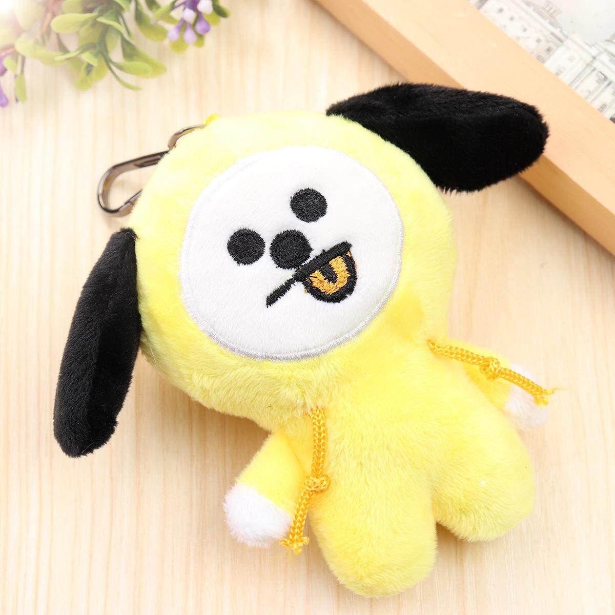 Plush Keychain Key Ring Doll Toy For KPOP BTS BT21 CHIMMY COOKY MANG KOYA SHOOKY Yellow Dog