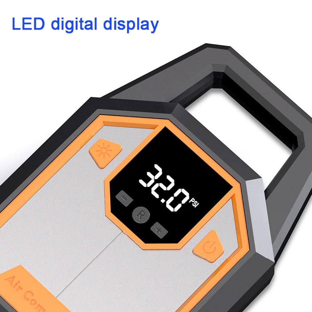 Car Air Pump 120PSI Electric Air Compressor Portable Digital Tire Inflator Support Preset Pressure Auto-Off Function with LED Light for Car Motorcycle Bicycle Tires Balls