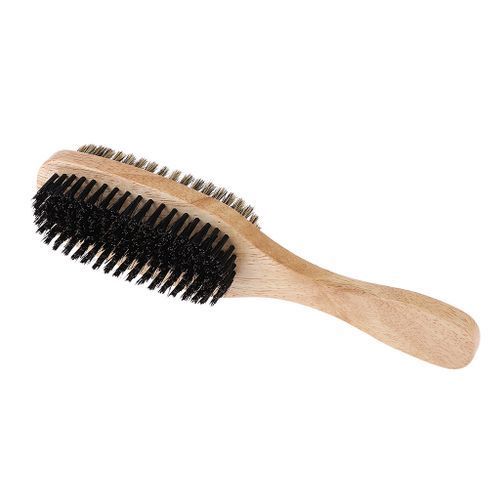 G Mens Wooden Natural Bristle Beard Brush With Handle For