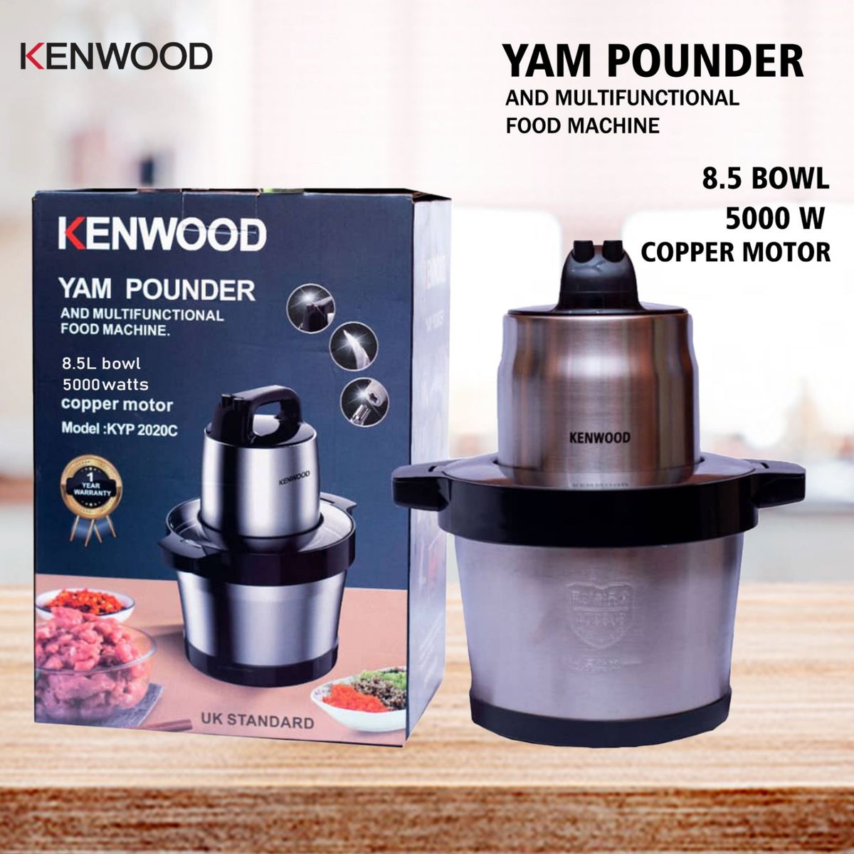 8.0 Litres Yam Pounder And Multifunctional Food Machine