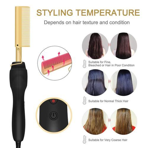 2IN1 Hot Electric Heating Hair Straightener/Curlier Comb