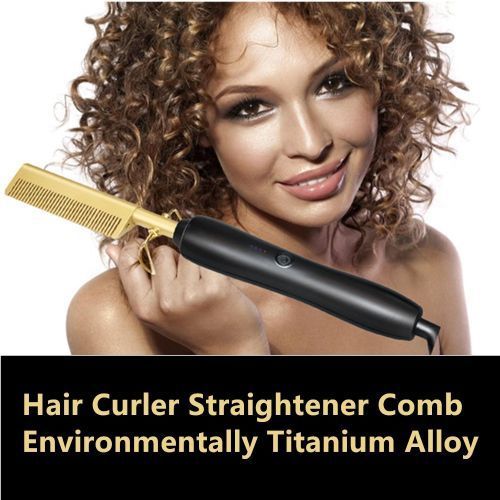 2IN1 Hot Electric Heating Hair Straightener/Curlier Comb