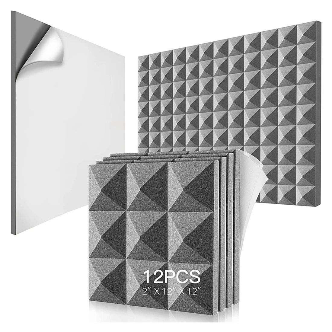 Multicolor 12 Pack Acoustic Foam Panels,Self-Adhesive Sound Proof Foam Panels,for Wall Decor,Music Studio Bedroom Home,5X30X30cm