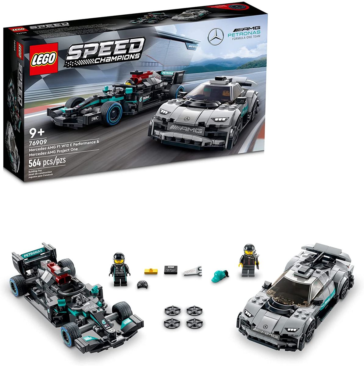 Speed Champions Mercedes-AMG F1 W12 E Performance & Mercedes-AMG Project One 76909 (564 Pieces)