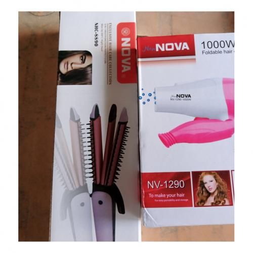 3 In 1 Hair Straightner/Curler + With Hair Dryer