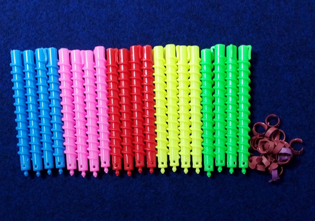 20 PIECES PLASTIC SPIRAL HAIR CURLERS LARGE