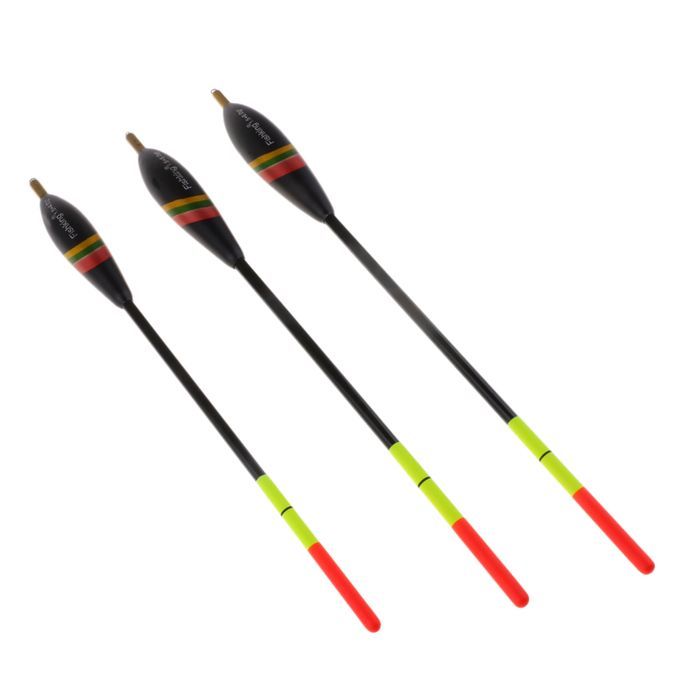 3pcs Balsa Wood Floats Bobbers Buoy Copper Head Long Casting