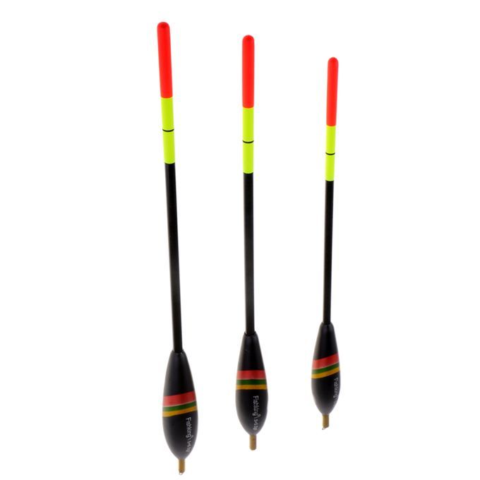 3pcs Balsa Wood Floats Bobbers Buoy Copper Head Long Casting